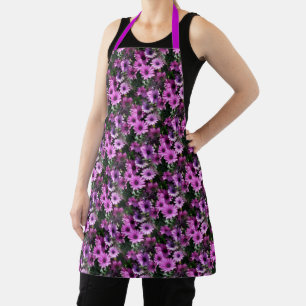 Purple African Daisy Flowers Nature Pattern    Apron