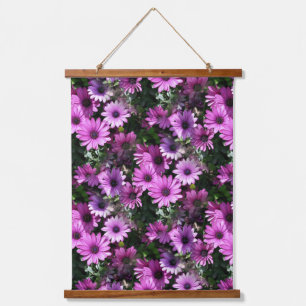 Purple African Daisy Flowers Nature Pattern      Hanging Tapestry