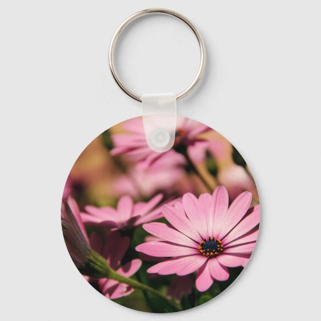 Purple African Daisy Keychain (Front)