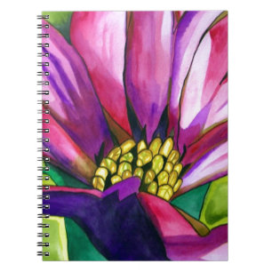 Purple African Daisy watercolor art flower Notebook