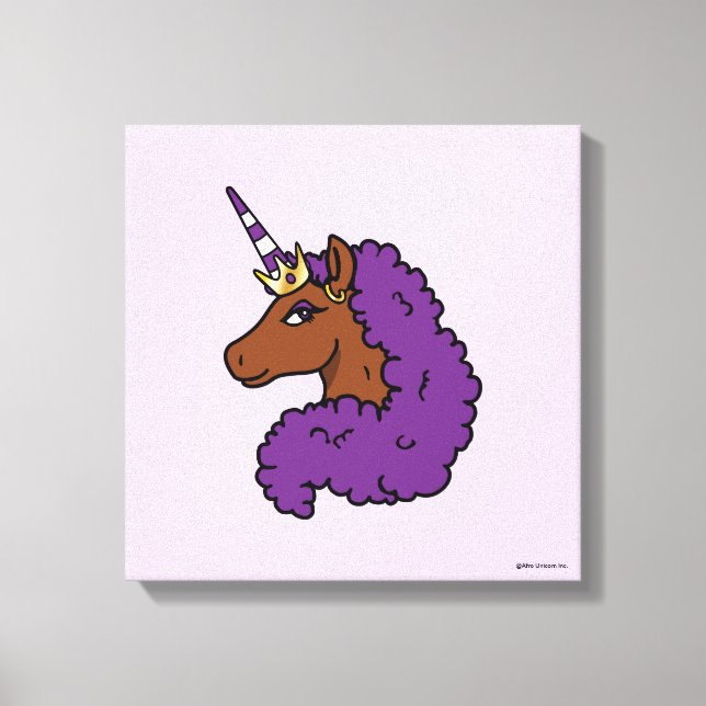 Purple Afro Unicorn Canvas Print (Front)