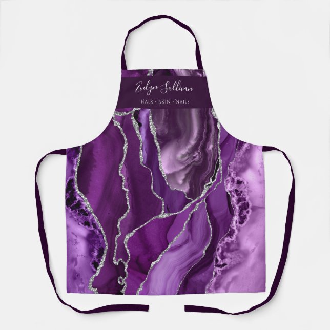 purple agate beauty professional apron (Front)