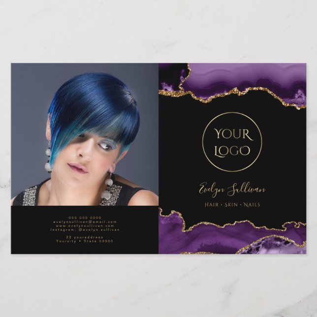 purple agate bifold brochure (Front)