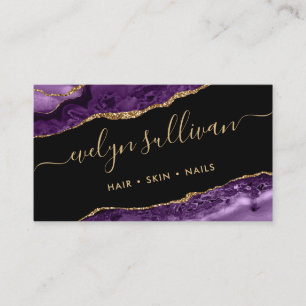 purple agate business card