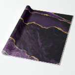 Purple Agate Faux Gold Glitter Wrapping Paper<br><div class="desc">This agate watercolor purple faux glitter gift wrap is perfect for your girly gifts for birthdays,  holidays,  or weddings.</div>