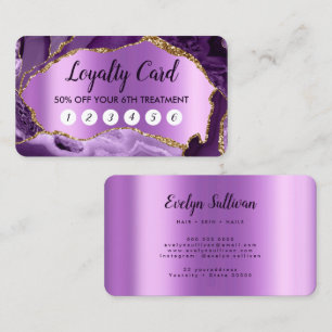 Purple Agate Faux Pearlescent Foil Loyalty Card