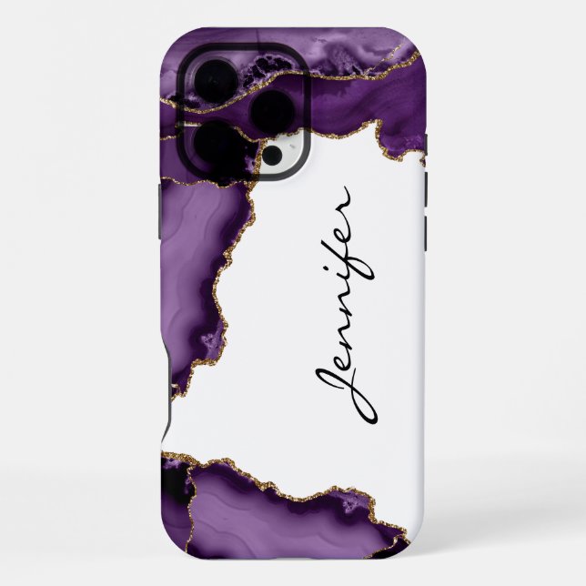 Purple Agate Geode Stone iPhone  Case (Back)