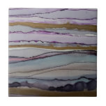 Purple Agate Mid-Century Modern Tile<br><div class="desc">These gorgeous jewel tones add a touch of modern romance to any home. These make great tile accents or backsplash tiles, This ink design comes from an original painting that I created in 2021.</div>