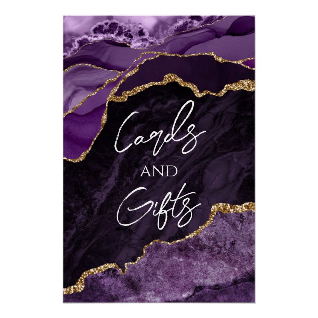 Purple Agate Wedding Gifts Sign (Front)