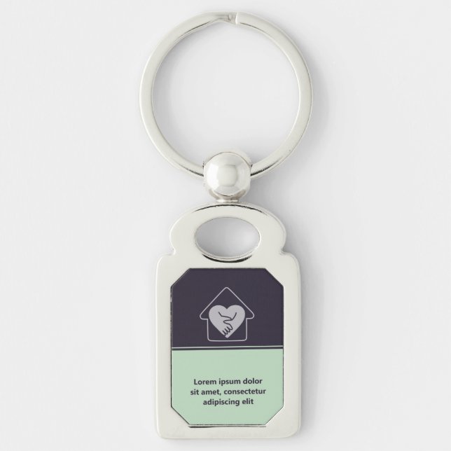 Purple Aged Care Promotional Custom Logo Keychain (Front)