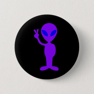 Purple Alien 2 Inch Round Button