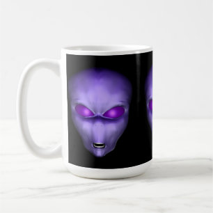 Purple Alien Head Coffee Mug