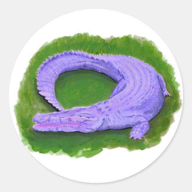 Purple alligator / Florida crocodile Egypt animal Classic Round Sticker (Front)