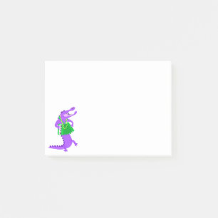 Purple Alligator playing Accordion Post-it Notes
