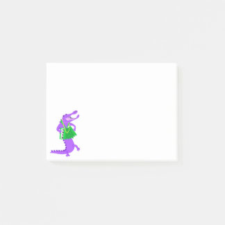 Purple Alligator playing Accordion Post-it Notes