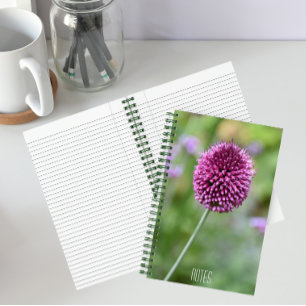 Purple Allium Flower Bloom Floral Notebook