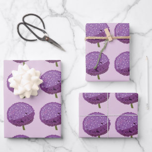 Purple Allium Flower Floral  Wrapping Paper Sheet
