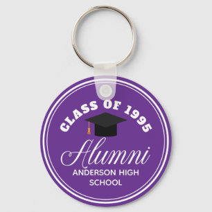 Purple Alumni High School Reunion Personalized Keychain