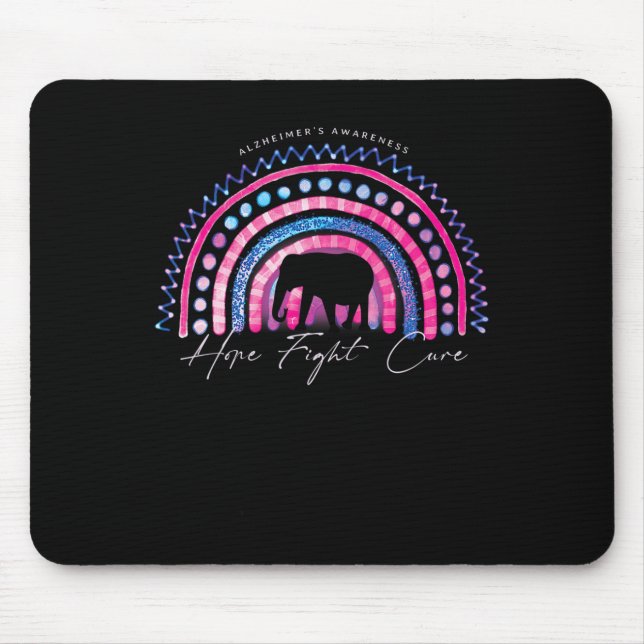 Purple Alzheimer End Awareness Rainbow Elephan Mouse Pad (Front)