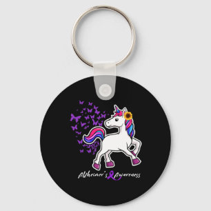 Purple Alzheimerheimer Awareness - End Heimers Keychain