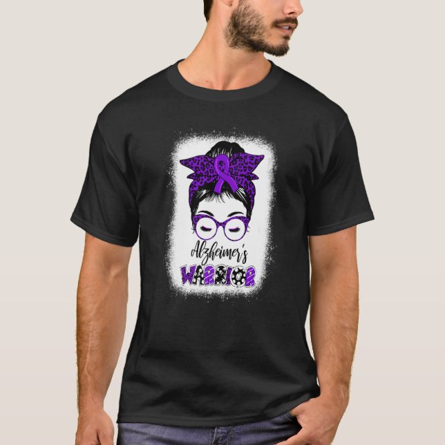 Purple Alzheimer's Warrior Awareness Alzheimer's M T-Shirt (Front)