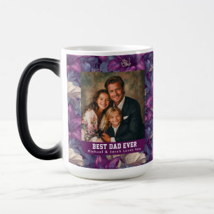 Purple Amaryllis Bouquet Dog Dad Retro Magic Mug