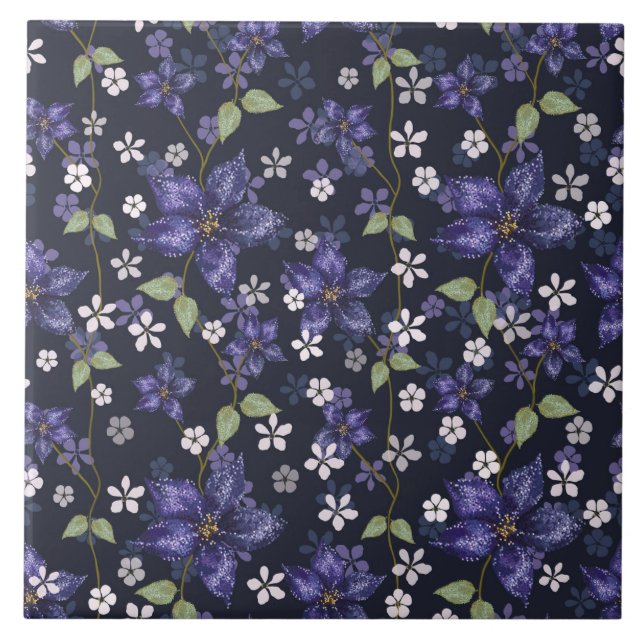 Purple Amaryllis Flowers Tile (Front)