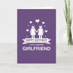 Purple | Amazing Girlfriend | Happy Birthday Card<br><div class="desc">This is a Not Straight Design Purple | Amazing Girlfriend | Happy Birthday card. The card was created using one of the vibrant rainbow colours from the LGBT Pride Flag as a central theme. It shows a Lesbian couple on the card. We have created Not Straight Design cards so that...</div>