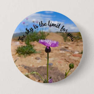 Purple Amberboa in Ancient Yerevan 3 Inch Round Button