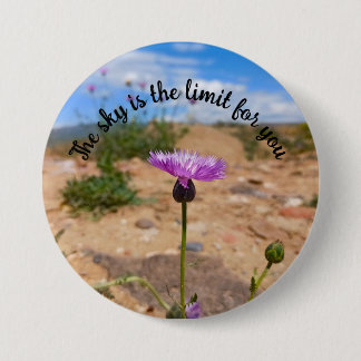 Purple Amberboa in Ancient Yerevan 3 Inch Round Button
