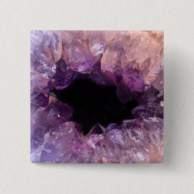 Purple Amethyst 2 Inch Square Button (Front)