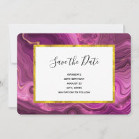 Purple Amethyst And Gold Abstract Agate Birthday