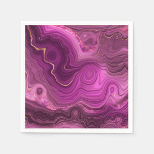 Purple Amethyst And Gold Abstract Agate Napkin