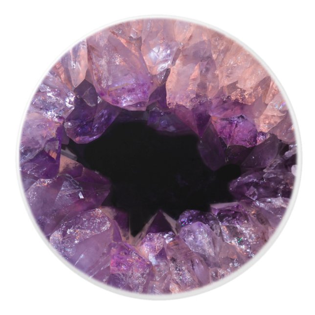 Purple Amethyst Ceramic Knob (Front)