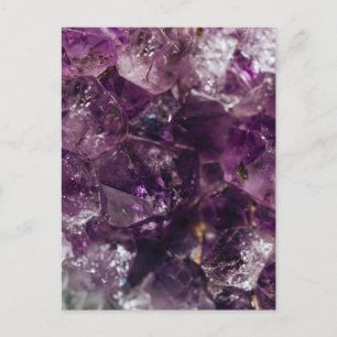 Purple Amethyst Crystal Quartz Energy Pattern Postcard