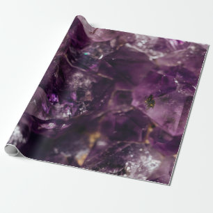 Purple Amethyst Crystal Quartz Energy Pattern Wrapping Paper