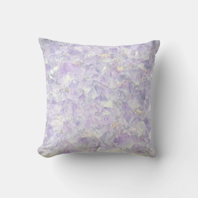 Purple Amethyst design Throw Pillow (Front)