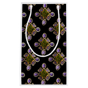 Purple Amethyst Diamonds Emeralds jewellery  Small Gift Bag