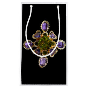 Purple Amethyst Diamonds Emeralds jewellery  Small Gift Bag