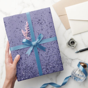Purple Amethyst Faux Glitter  Wrapping Paper