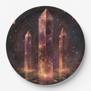 Purple Amethyst Galaxy Fantasy Pattern Paper Plate