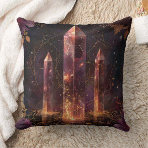 Purple Amethyst Galaxy Fantasy Pattern Throw Pillow