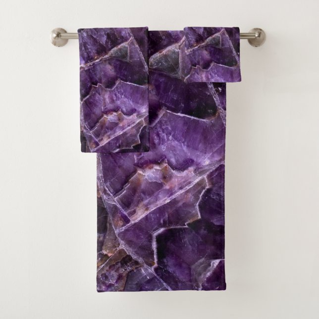 Purple Amethyst Gemstone Bath Towel Set (Insitu)