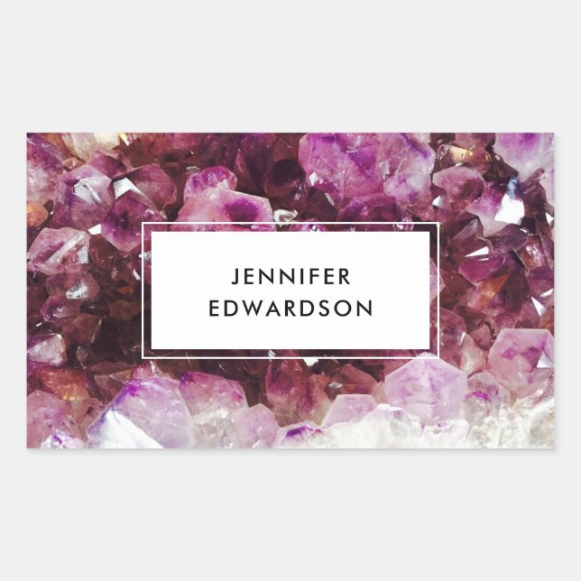 Purple amethyst gemstone crystal professional sticker (Front)