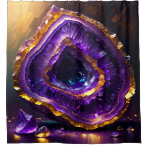 Purple Amethyst Geode Gold