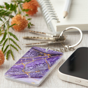 Purple Amethyst Keychain