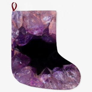 Purple Amethyst Large Christmas Stocking