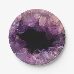 Purple Amethyst Paper Plate
