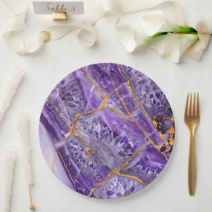 Purple Amethyst Paper Plate