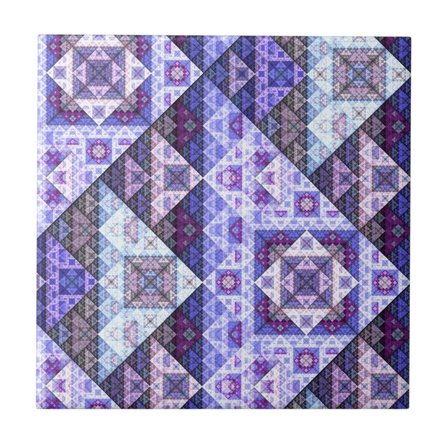 Purple Amethyst Pattern Ceramic Tile (Front)